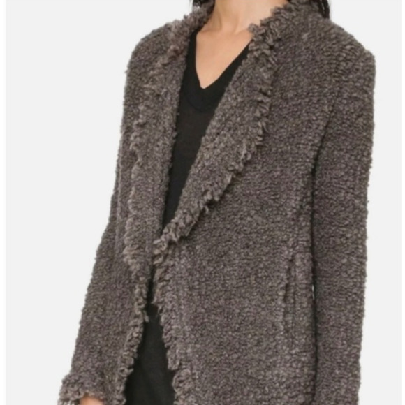 IRO Campbell Open-front Bouclé Cardigan Wool Mohair Blend Size 40 Large - Picture 2 of 15